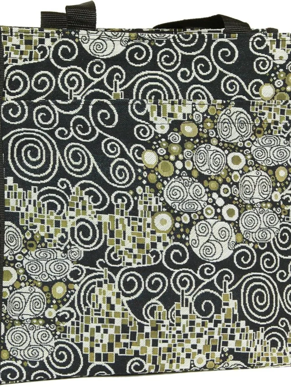 Tapestry Shoulder Bag Shopping Bag for Women with Gustav Klimt Kiss Design